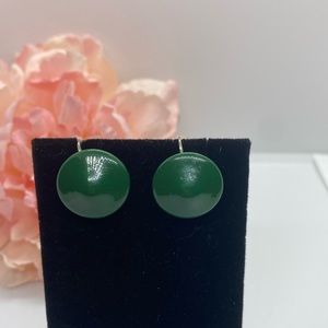 VintageTranslucent Green Jade Dangle Earrings